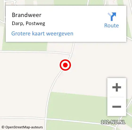 Locatie op kaart van de 112 melding: Brandweer Darp, Postweg op 3 mei 2018 13:04