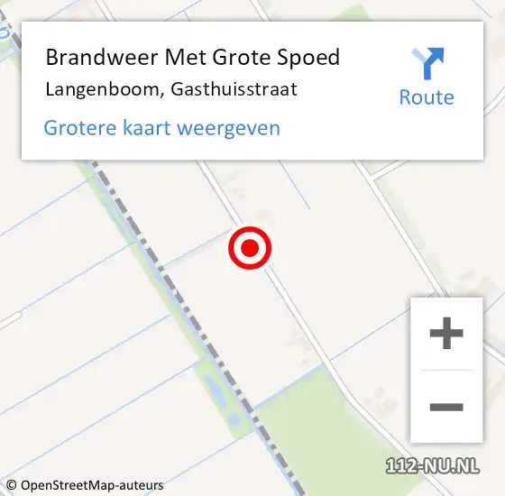 Locatie op kaart van de 112 melding: Brandweer Met Grote Spoed Naar Langenboom, Gasthuisstraat op 3 mei 2018 15:28