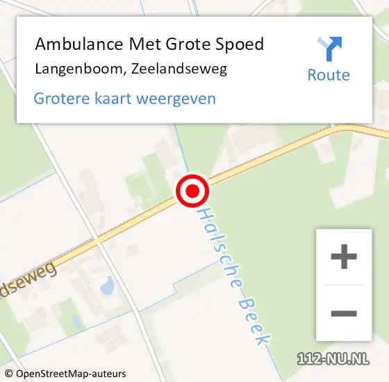 Locatie op kaart van de 112 melding: Ambulance Met Grote Spoed Naar Langenboom, Zeelandseweg op 3 mei 2018 15:32