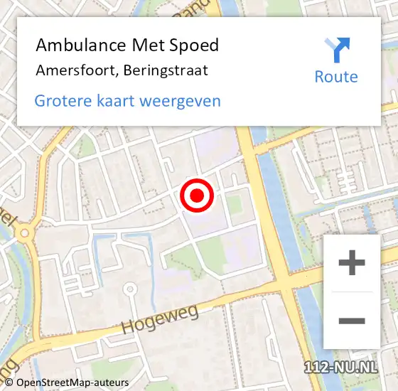 Locatie op kaart van de 112 melding: Ambulance Met Spoed Naar Amersfoort, Beringstraat op 3 mei 2018 15:42