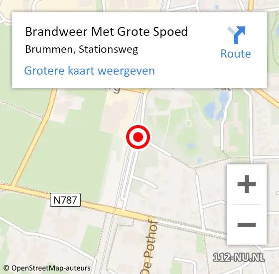 Locatie op kaart van de 112 melding: Brandweer Met Grote Spoed Naar Brummen, Stationsweg op 3 mei 2018 17:09