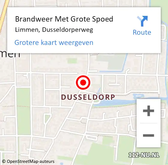 Locatie op kaart van de 112 melding: Brandweer Met Grote Spoed Naar Limmen, Dusseldorperweg op 3 mei 2018 17:39