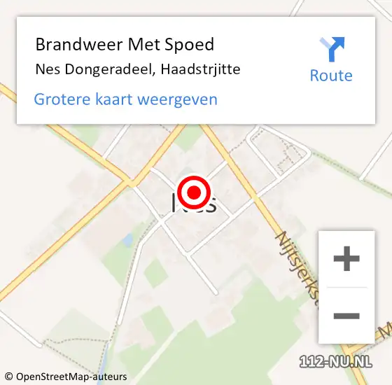 Locatie op kaart van de 112 melding: Brandweer Met Spoed Naar Nes Dongeradeel, Haadstrjitte op 3 mei 2018 18:39