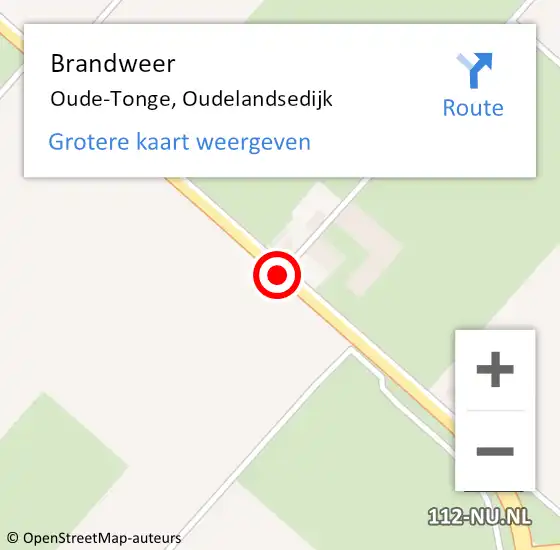 Locatie op kaart van de 112 melding: Brandweer Oude-Tonge, Oudelandsedijk op 3 mei 2018 19:29