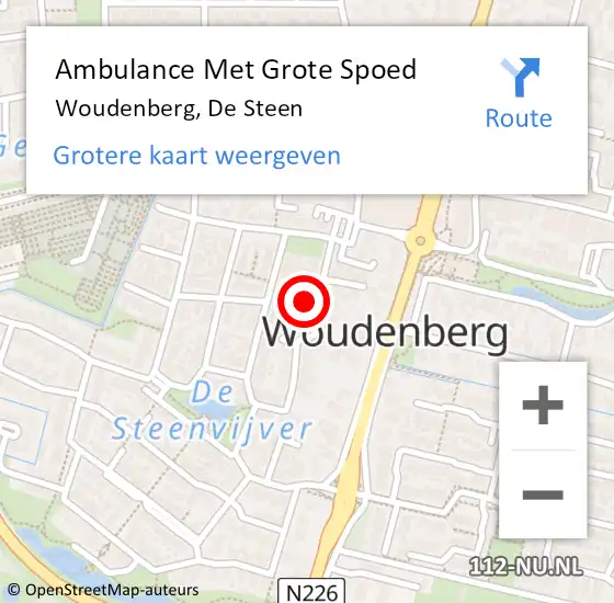 Locatie op kaart van de 112 melding: Ambulance Met Grote Spoed Naar Woudenberg, De Steen op 3 mei 2018 20:21