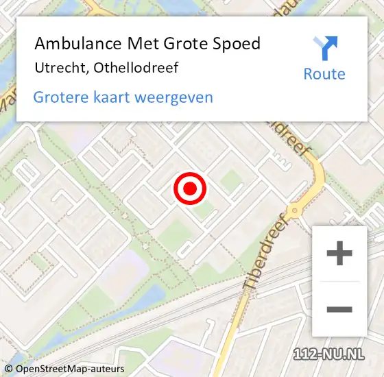 Locatie op kaart van de 112 melding: Ambulance Met Grote Spoed Naar Utrecht, Othellodreef op 3 mei 2018 21:39