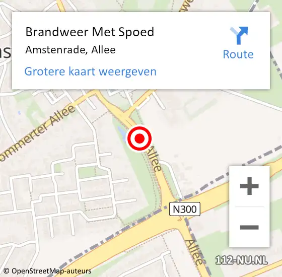 Locatie op kaart van de 112 melding: Brandweer Met Spoed Naar Amstenrade, Allee op 3 mei 2018 22:12