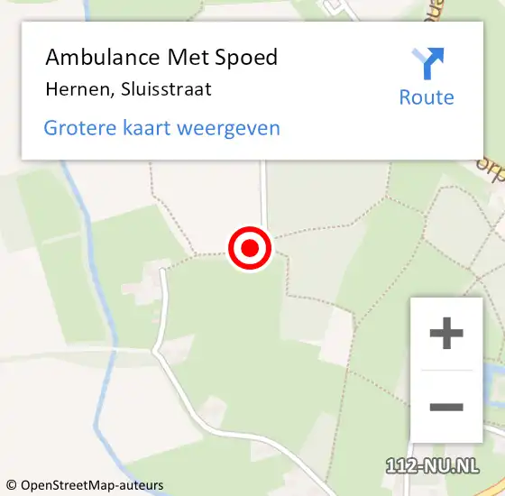 Locatie op kaart van de 112 melding: Ambulance Met Spoed Naar Hernen, Sluisstraat op 3 mei 2018 22:36