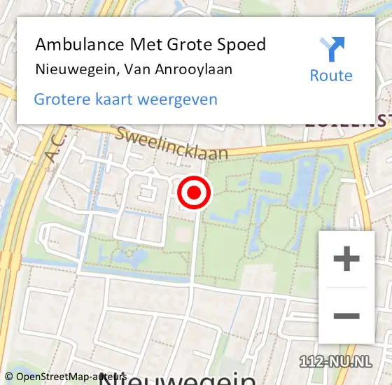 Locatie op kaart van de 112 melding: Ambulance Met Grote Spoed Naar Nieuwegein, Van Anrooylaan op 4 mei 2018 04:09