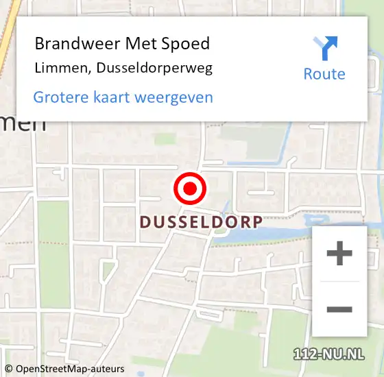 Locatie op kaart van de 112 melding: Brandweer Met Spoed Naar Limmen, Dusseldorperweg op 4 mei 2018 07:12