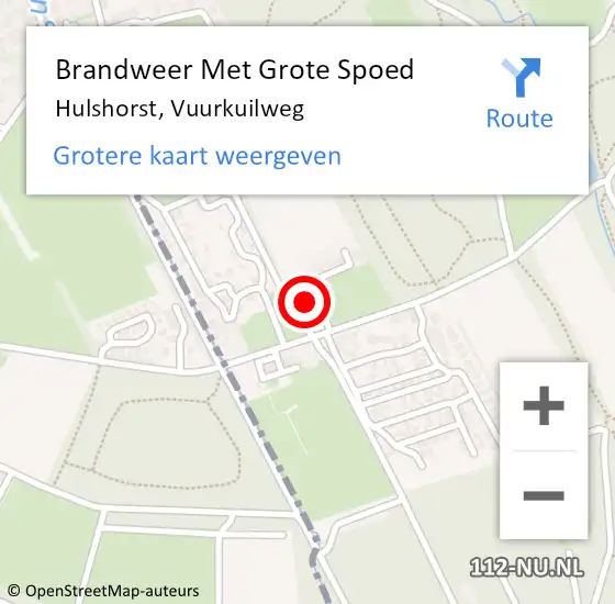 Locatie op kaart van de 112 melding: Brandweer Met Grote Spoed Naar Hulshorst, Vuurkuilweg op 23 september 2013 13:40