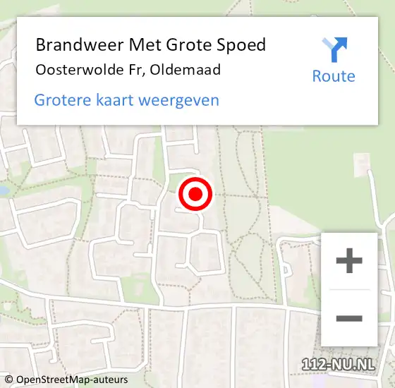 Locatie op kaart van de 112 melding: Brandweer Met Grote Spoed Naar Oosterwolde Fr, Oldemaad op 4 mei 2018 09:59