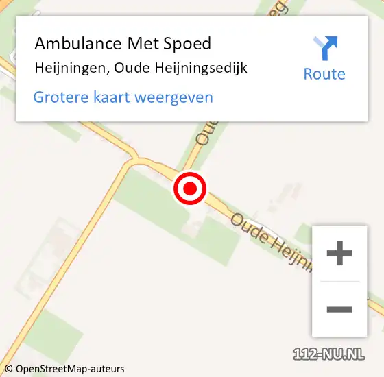 Locatie op kaart van de 112 melding: Ambulance Met Spoed Naar Heijningen, Oude Heijningsedijk op 4 mei 2018 10:03