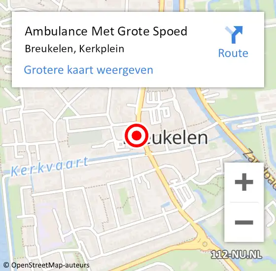 Locatie op kaart van de 112 melding: Ambulance Met Grote Spoed Naar Breukelen, Kerkplein op 4 mei 2018 11:06