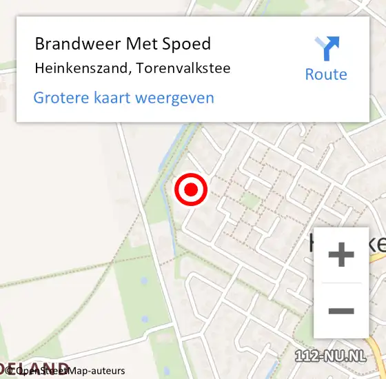 Locatie op kaart van de 112 melding: Brandweer Met Spoed Naar Heinkenszand, Torenvalkstee op 4 mei 2018 12:03