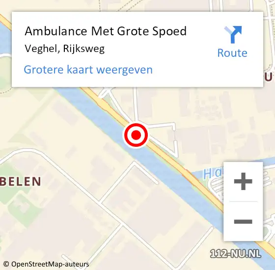 Locatie op kaart van de 112 melding: Ambulance Met Grote Spoed Naar Veghel, Rijksweg op 4 mei 2018 12:06
