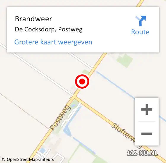 Locatie op kaart van de 112 melding: Brandweer De Cocksdorp, Postweg op 4 mei 2018 14:11