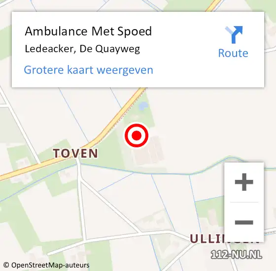 Locatie op kaart van de 112 melding: Ambulance Met Spoed Naar Ledeacker, De Quayweg op 7 september 2013 10:03