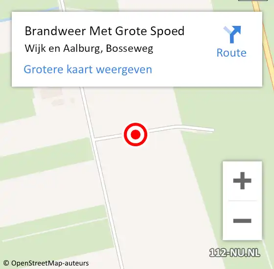 Locatie op kaart van de 112 melding: Brandweer Met Grote Spoed Naar Wijk en Aalburg, Bosseweg op 4 mei 2018 14:26