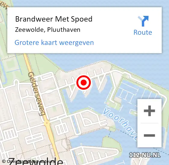 Locatie op kaart van de 112 melding: Brandweer Met Spoed Naar Zeewolde, Pluuthaven op 4 mei 2018 15:31