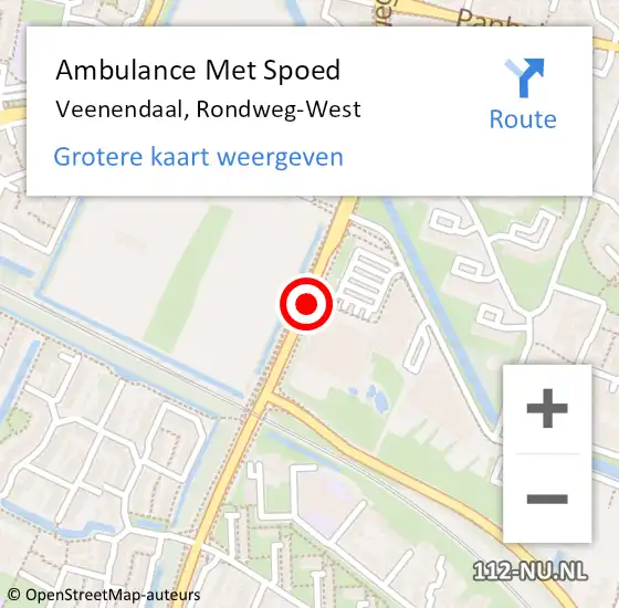 Locatie op kaart van de 112 melding: Ambulance Met Spoed Naar Veenendaal, Rondweg-West op 4 mei 2018 15:50