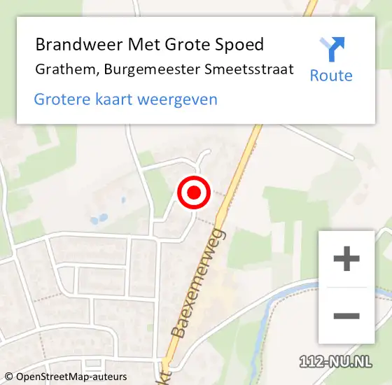 Locatie op kaart van de 112 melding: Brandweer Met Grote Spoed Naar Grathem, Burgemeester Smeetsstraat op 4 mei 2018 16:08