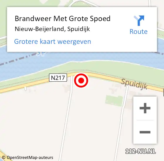 Locatie op kaart van de 112 melding: Brandweer Met Grote Spoed Naar Nieuw-Beijerland, Spuidijk op 4 mei 2018 16:47