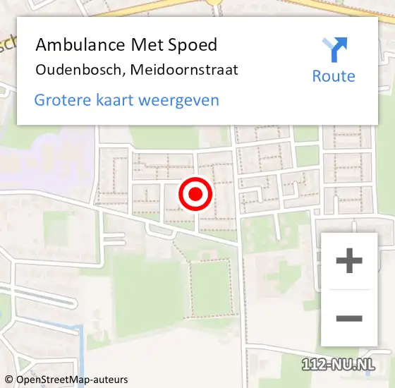 Locatie op kaart van de 112 melding: Ambulance Met Spoed Naar Oudenbosch, Meidoornstraat op 4 mei 2018 17:14