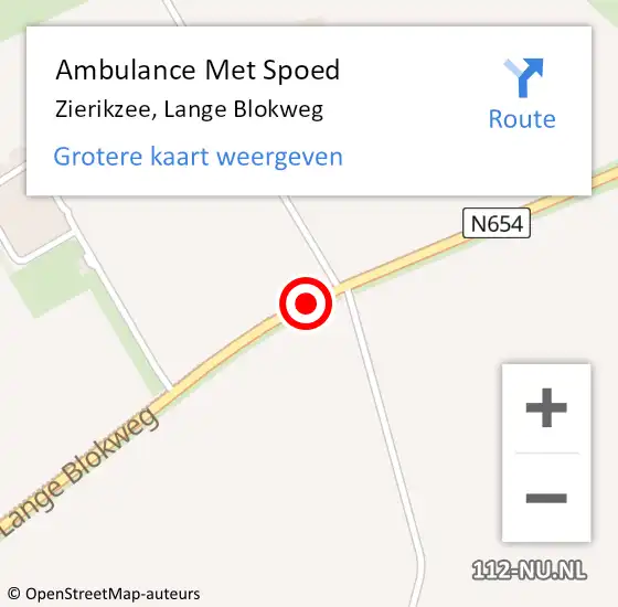 Locatie op kaart van de 112 melding: Ambulance Met Spoed Naar Zierikzee, Lange Blokweg op 4 mei 2018 17:19