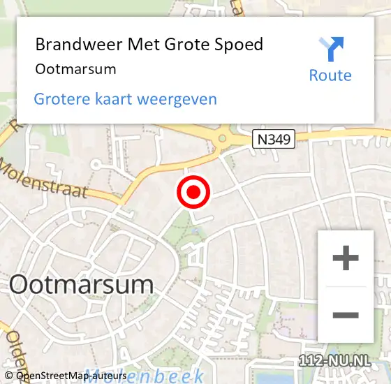 Locatie op kaart van de 112 melding: Brandweer Met Grote Spoed Naar Ootmarsum op 4 mei 2018 17:51