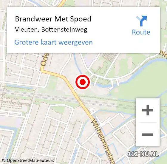 Locatie op kaart van de 112 melding: Brandweer Met Spoed Naar Vleuten, Bottensteinweg op 4 mei 2018 18:39