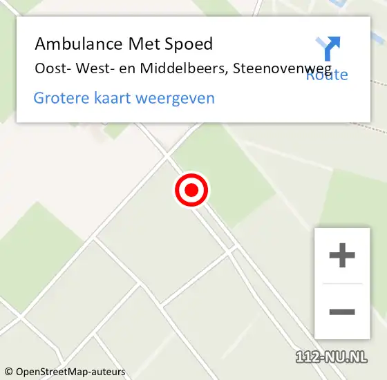 Locatie op kaart van de 112 melding: Ambulance Met Spoed Naar Oost- West- en Middelbeers, Steenovenweg op 4 mei 2018 19:40