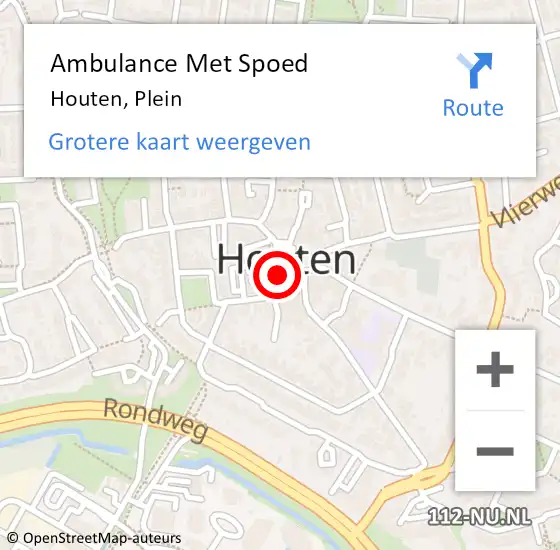 Locatie op kaart van de 112 melding: Ambulance Met Spoed Naar Houten, Plein op 4 mei 2018 20:23