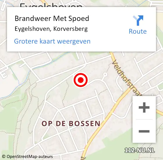 Locatie op kaart van de 112 melding: Brandweer Met Spoed Naar Eygelshoven, Korversberg op 4 mei 2018 20:42