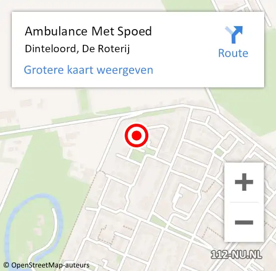 Locatie op kaart van de 112 melding: Ambulance Met Spoed Naar Dinteloord, De Roterij op 4 mei 2018 21:46