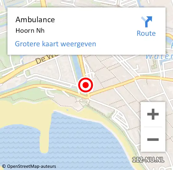 Locatie op kaart van de 112 melding: Ambulance Hoorn Nh op 4 mei 2018 22:53
