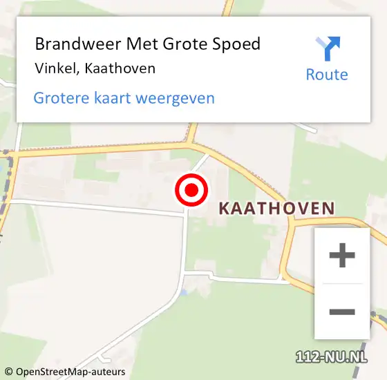 Locatie op kaart van de 112 melding: Brandweer Met Grote Spoed Naar Vinkel, Kaathoven op 4 mei 2018 23:54