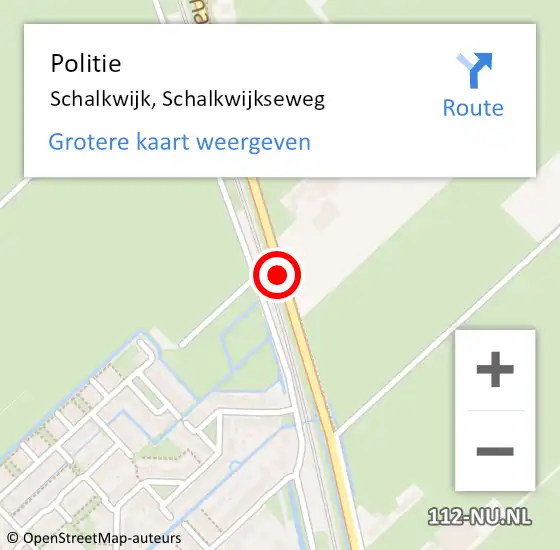 Locatie op kaart van de 112 melding: Politie Schalkwijk, Schalkwijkseweg op 5 mei 2018 02:10