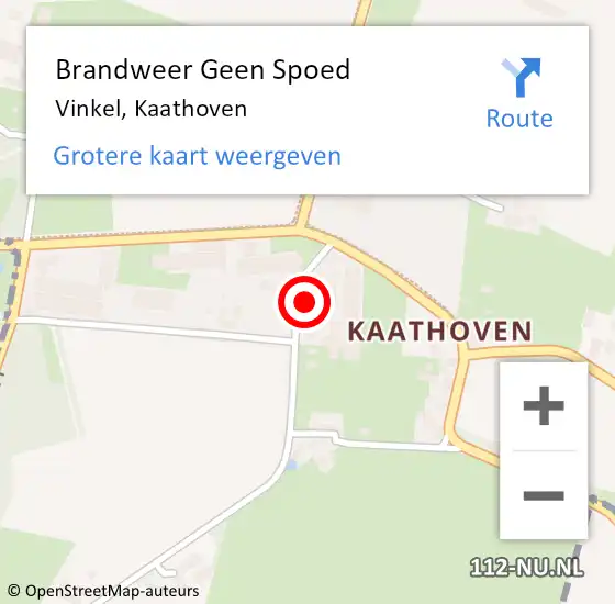 Locatie op kaart van de 112 melding: Brandweer Geen Spoed Naar Vinkel, Kaathoven op 5 mei 2018 03:49