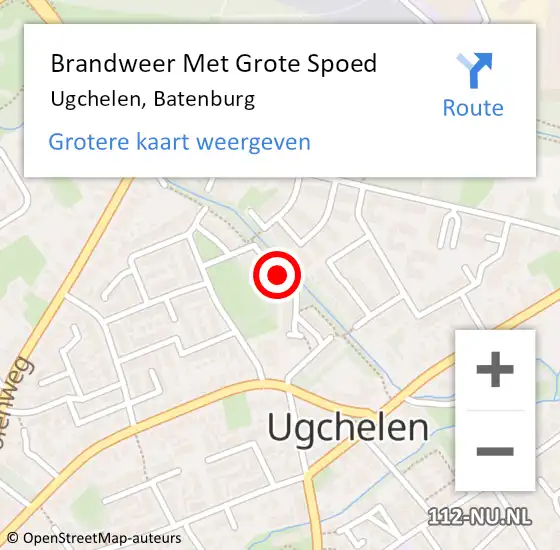 Locatie op kaart van de 112 melding: Brandweer Met Grote Spoed Naar Ugchelen, Batenburg op 5 mei 2018 05:25