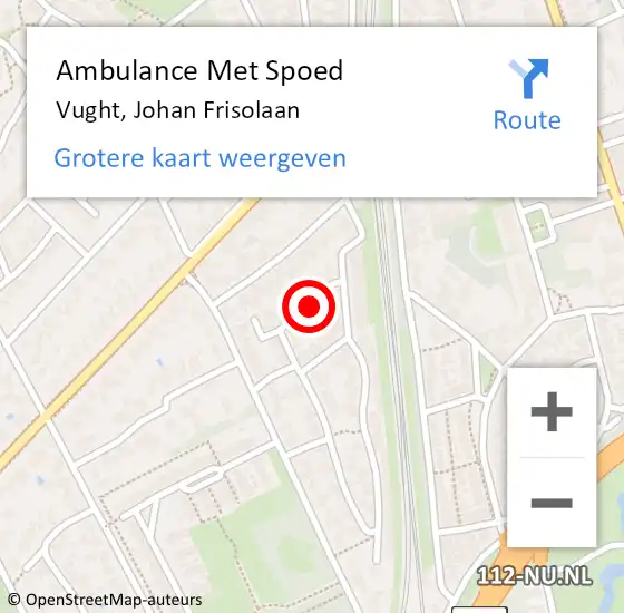 Locatie op kaart van de 112 melding: Ambulance Met Spoed Naar Vught, Johan Frisolaan op 5 mei 2018 07:32