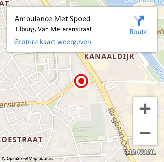 Locatie op kaart van de 112 melding: Ambulance Met Spoed Naar Tilburg, Van Meterenstraat op 5 mei 2018 07:55