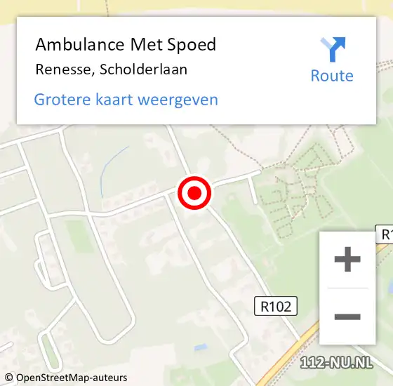 Locatie op kaart van de 112 melding: Ambulance Met Spoed Naar Renesse, Scholderlaan op 5 mei 2018 10:10