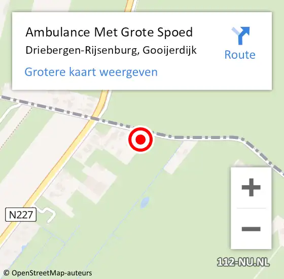 Locatie op kaart van de 112 melding: Ambulance Met Grote Spoed Naar Driebergen-Rijsenburg, Gooijerdijk op 5 mei 2018 10:41