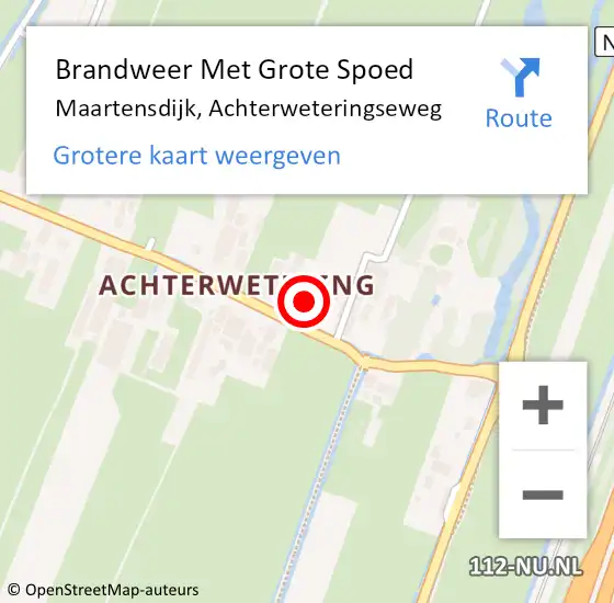 Locatie op kaart van de 112 melding: Brandweer Met Grote Spoed Naar Maartensdijk, Achterweteringseweg op 5 mei 2018 10:51