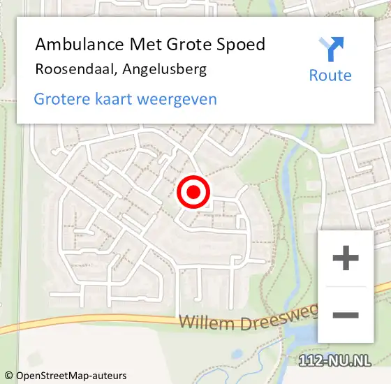 Locatie op kaart van de 112 melding: Ambulance Met Grote Spoed Naar Roosendaal, Angelusberg op 5 mei 2018 11:48