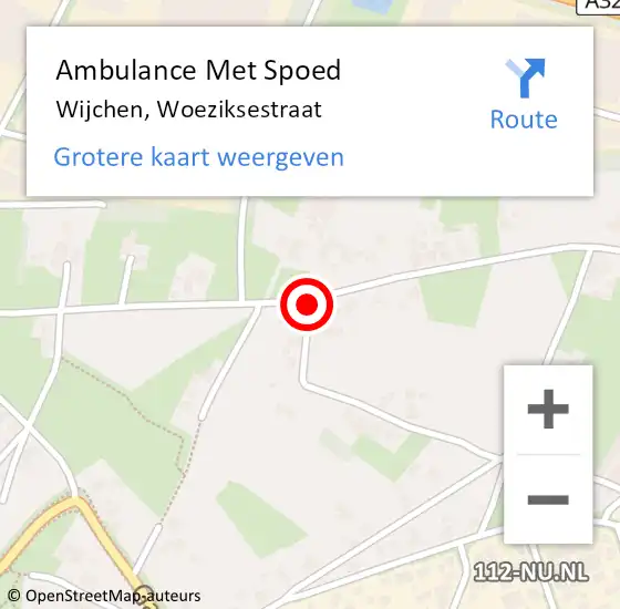Locatie op kaart van de 112 melding: Ambulance Met Spoed Naar Wijchen, Woeziksestraat op 5 mei 2018 12:02