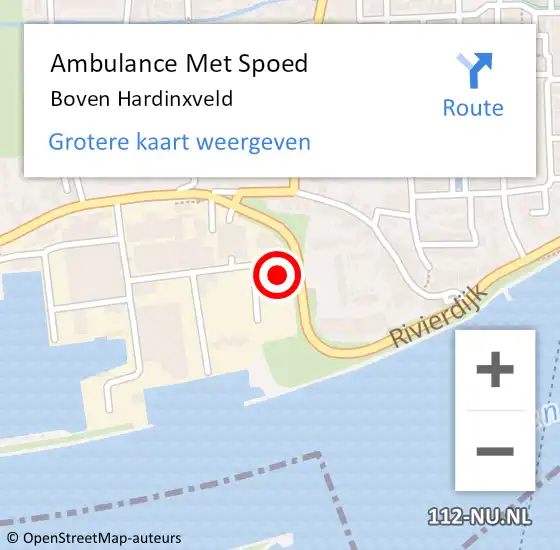 Locatie op kaart van de 112 melding: Ambulance Met Spoed Naar Boven Hardinxveld op 5 mei 2018 12:44