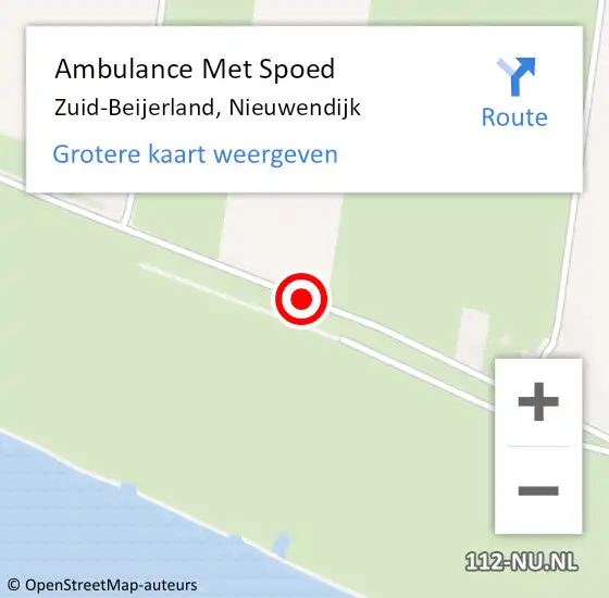 Locatie op kaart van de 112 melding: Ambulance Met Spoed Naar Zuid-Beijerland, Nieuwendijk op 5 mei 2018 14:39