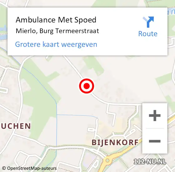 Locatie op kaart van de 112 melding: Ambulance Met Spoed Naar Mierlo, Burgemeester Termeerstraat op 5 mei 2018 14:49